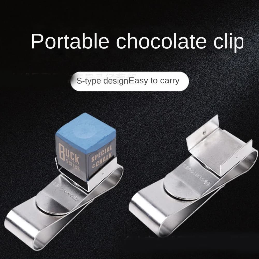 Clip Magnetica a Forma di S per Cioccolato, Porta Gesso Magnetico in Acciaio Inossidabile Argento, Morsetto Professionale per Gesso da Biliardo/Snooker