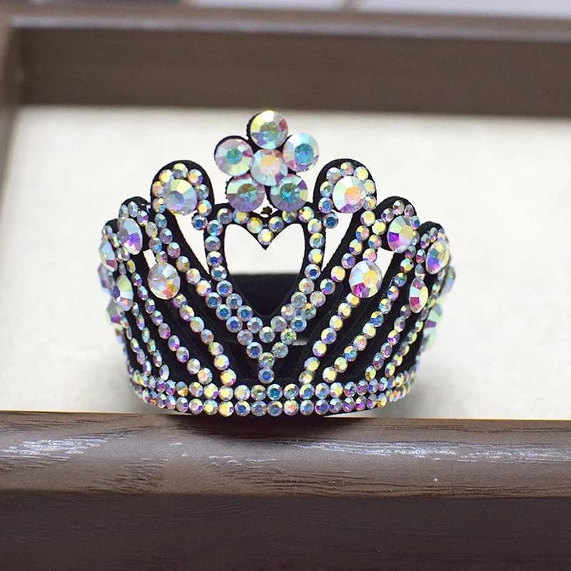 Artistic Gymnastics Dance Hair Accessories Water Diamond Crown Elastic Hair Ties Ball Head Hair Bands Ice Skating Hair Ornaments