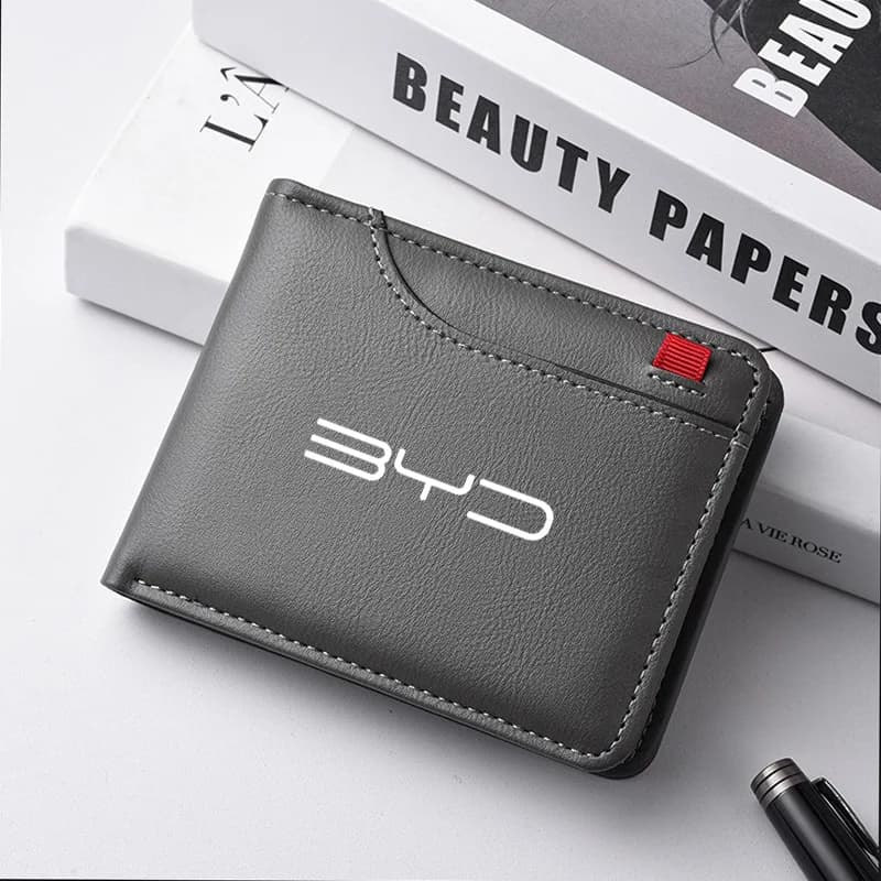 Car Purse Driver License ID Credit Card Leather Wallet For BYD ATTO 3 Yuan Qin Han TANG Plus DM-i Dolphin Exterior Accessories