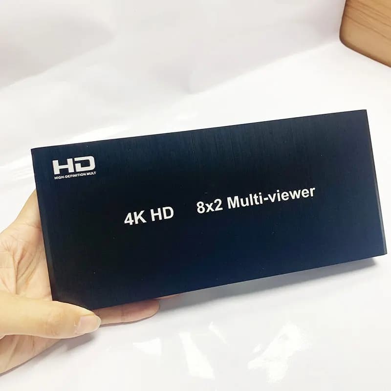 Multiviewer dual display 4K 8x2 compatible HDMI Multiviewer 8 in 2 out Continuous switcher PIP subtitle support with 3.5 optics