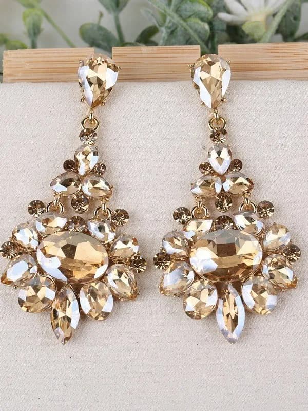 Eleganti Orecchini di Cristallo, Gioielli da Donna alla Moda, Accessori per Feste e Matrimoni, Orecchini Pendenti di Lusso in Stile Etnico, Regalo