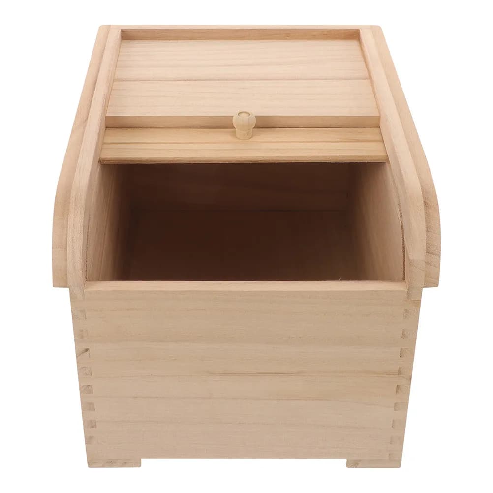 Contenitore per Riso in Legno, Scatola per Alimenti Resistente con Design a Venature Naturali, Coperchio Facile da Aprire e Chiudere per Conservare Alimenti Secchi, Riso e Fagioli