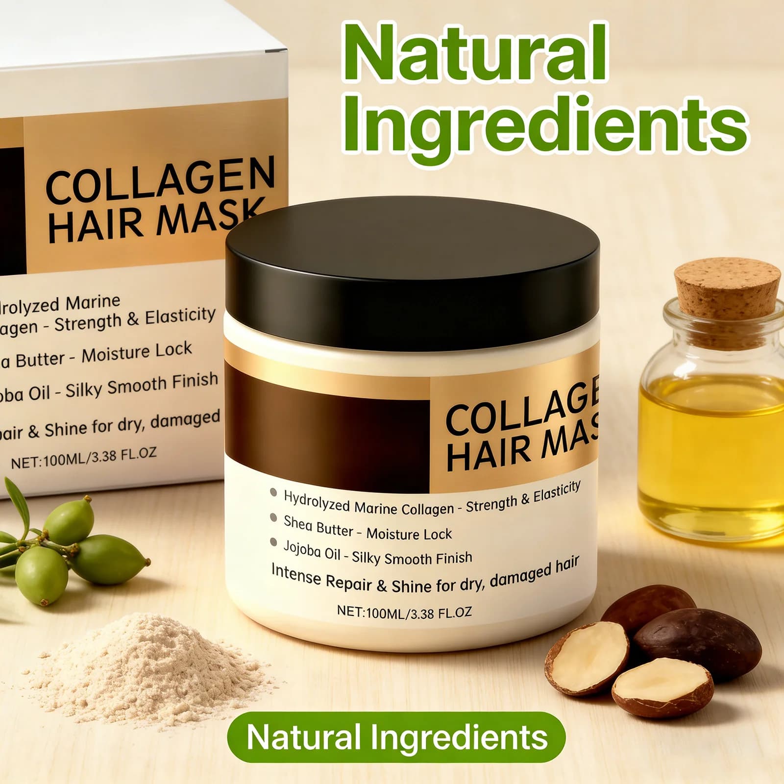 Collagen hair mask Hair treatment for dry hair and damaged cracks Condition deep Repair hydrating nutrition for all hair types