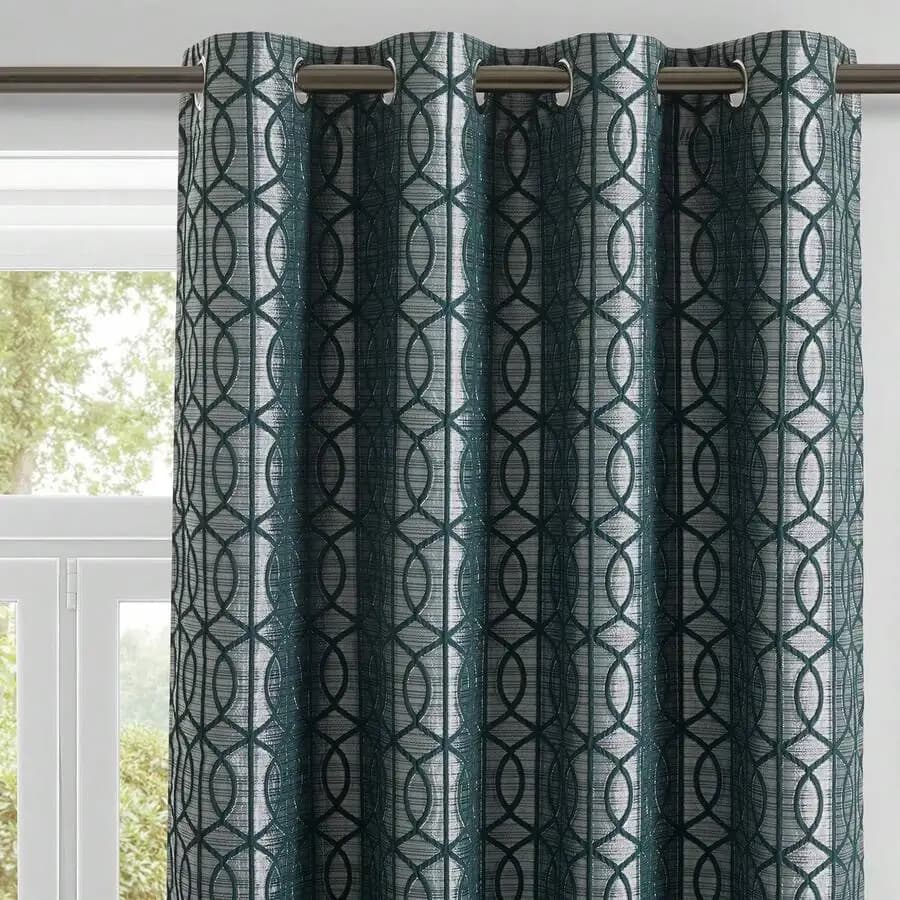 Geometric Jacquard Blackout Curtains Thermal Insulated Noise Reducing Modern Style