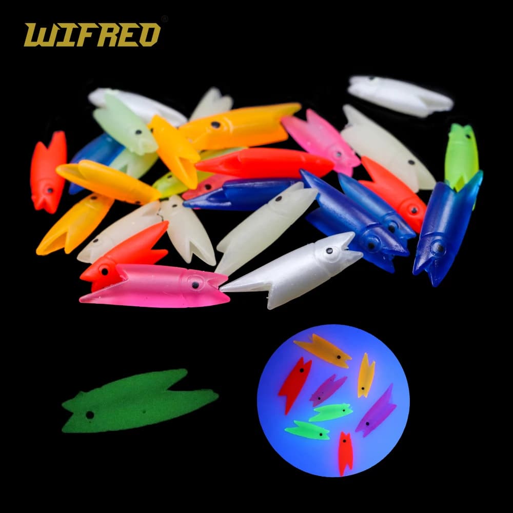 Wifreo 50 pz Lumo Testa di Pesce In Silicone Per Il FAI DA TE Sabiki Rig Materiale Richiamo Morbido Esca per Makerel Attrezzatura Da Pesca Accessori