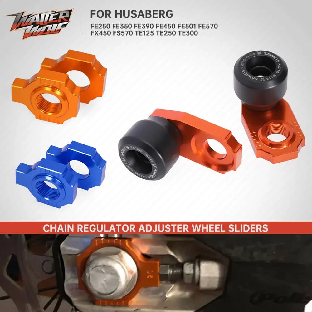 Dirt Bike Catena Regolatore Tenditore Regolatore Forcellone Ruota Slider Per Husaberg FE570 FS570 FE501 FE450 FE390 TE FE 125 250 300