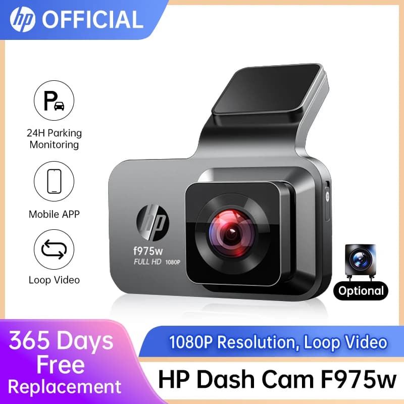HP 1080P dash cam F975 Registratore per auto HD Visione notturna Telecamera per auto WiFi Auto DVR Video Loop Video Parcheggio Monitor dashcam auto