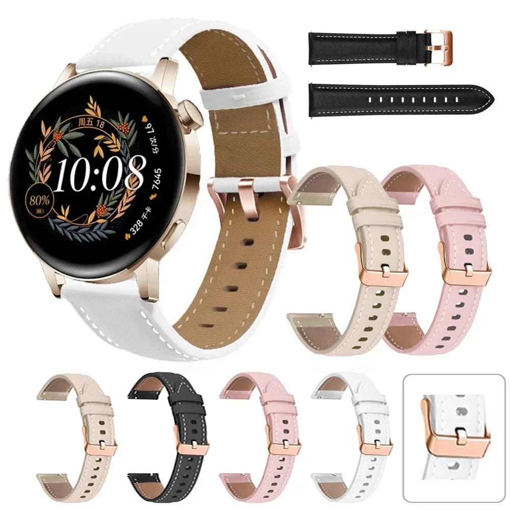 Cinturino di ricambio per orologio intelligente da 20 mm per Huawei Watch GT3 GT 3 Pro 43mm Correa cinturino da polso GT 2 GT2 42mm cinturino in pelle
