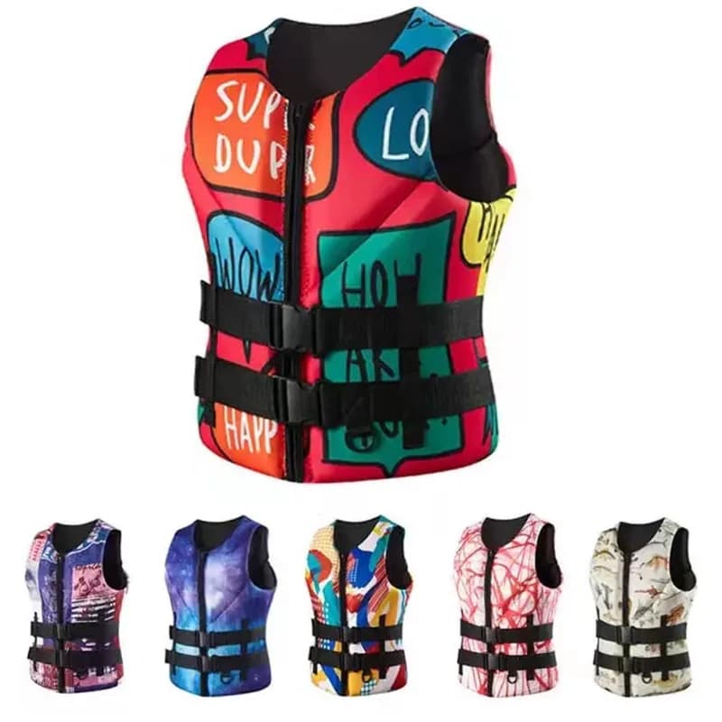2025 Giubbotto di salvataggio in neoprene Sport acquatici all'aperto Giubbotto di galleggiamento Gilet da pesca Nuoto Surf Alla deriva Kayak Galleggiabilità sicura
