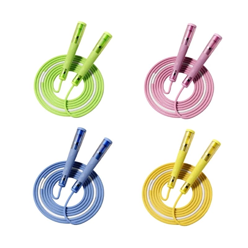 Bearing Jump Rope for School Fitness Test and Daily Cardio, 2.8m Skipping Rope with Textured Grip for Students T4MB