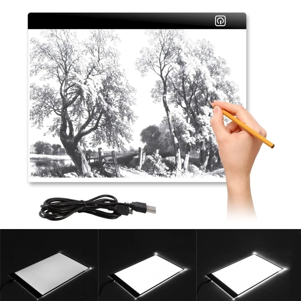 Tavoletta Luminosa LED A2 per Disegno e Pittura, Pannello di Tracciamento, Tappetino Luminoso per Copia, Tablet LED per Disegno