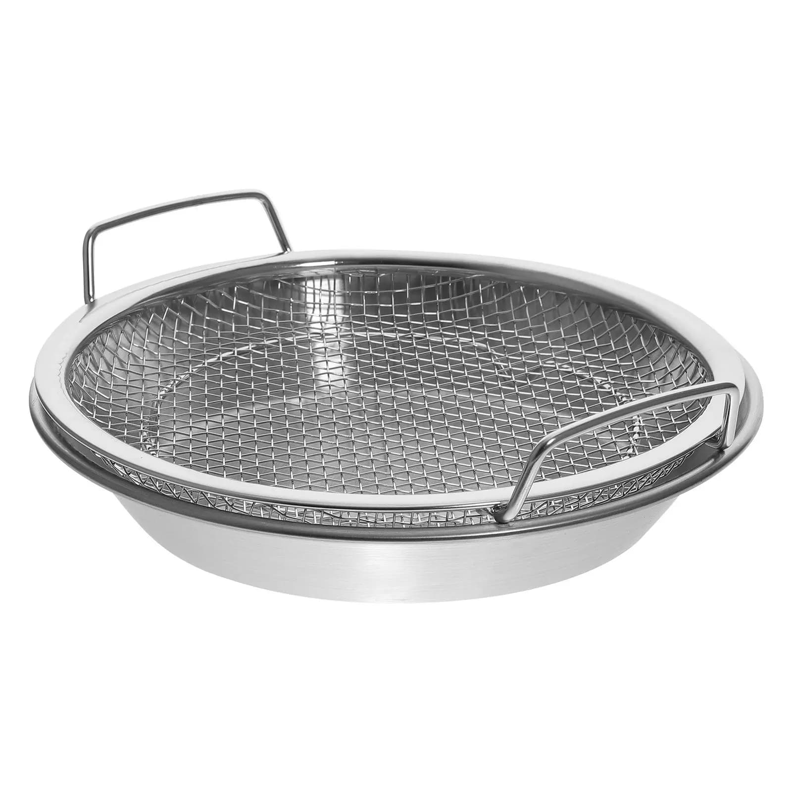 Set di 1 Vassoio in Acciaio Inox per Drenaggio Olio, Rete per Frittura, Piatto di Raffreddamento per Snack, Vassoio Multiuso per Servire Cibi Fritti, Contenitore per Frutta e Snack