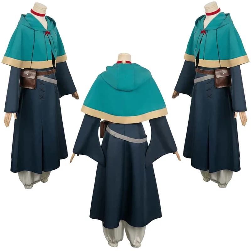 2025 yiyiMarsilla Fantasy Anime Dungeon Meshi Costume Coating Women Adult Cosplay Role Game Fantasia Dress Belt Dresses
