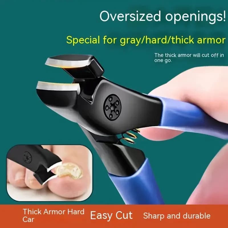 Professional set of foot nail scissors - Extra large opening, easy to cut, high quality, ergonomic, easy to grip, waterproof, super sharp, durable - Suitable for thick nails, hard, classic style
