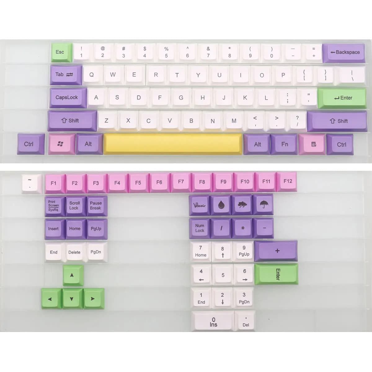 104 tasti Ice Cream KeyCaps XDA Profilo PBT Keycap per tastiera meccanica da gioco Mx Switch