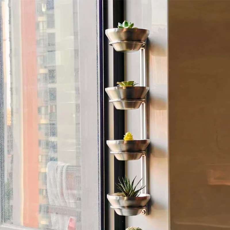 Scaffali per piante da terrazza Vasi per piante grasse da interno Scaffale da parete in metallo galleggiante Davanzale della finestra Supporto per fiori Decorazioni moderne per balcone