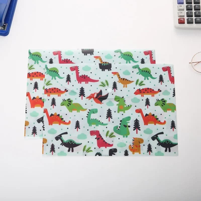 1pc A4 simpatico cartone animato animale portadocumenti bottone a pressione cartella in PVC portapenne borsa per informazioni per ufficio organizzatore di documenti