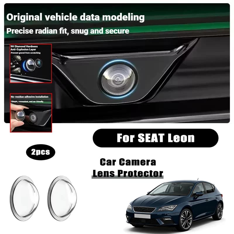 2PCS car camera lens protective cover For SEAT Leon rearview reversing camera protective cover 360°camera protection