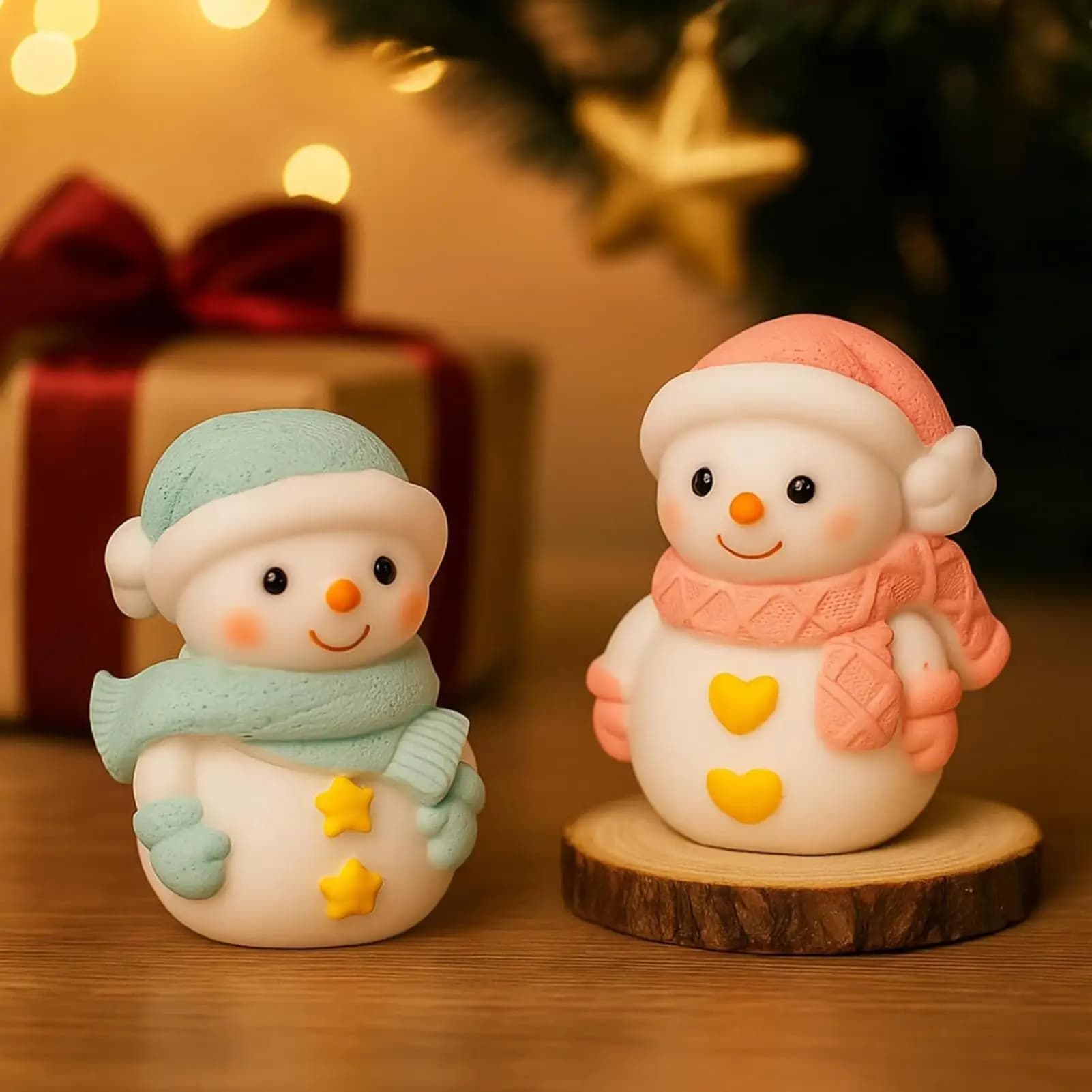 2 pezzi 3D pupazzo di neve di Natale stampo in silicone resina pupazzo di neve di Natale candela stampo facile rilascio strumenti di lavorazione carini decorazioni natalizie