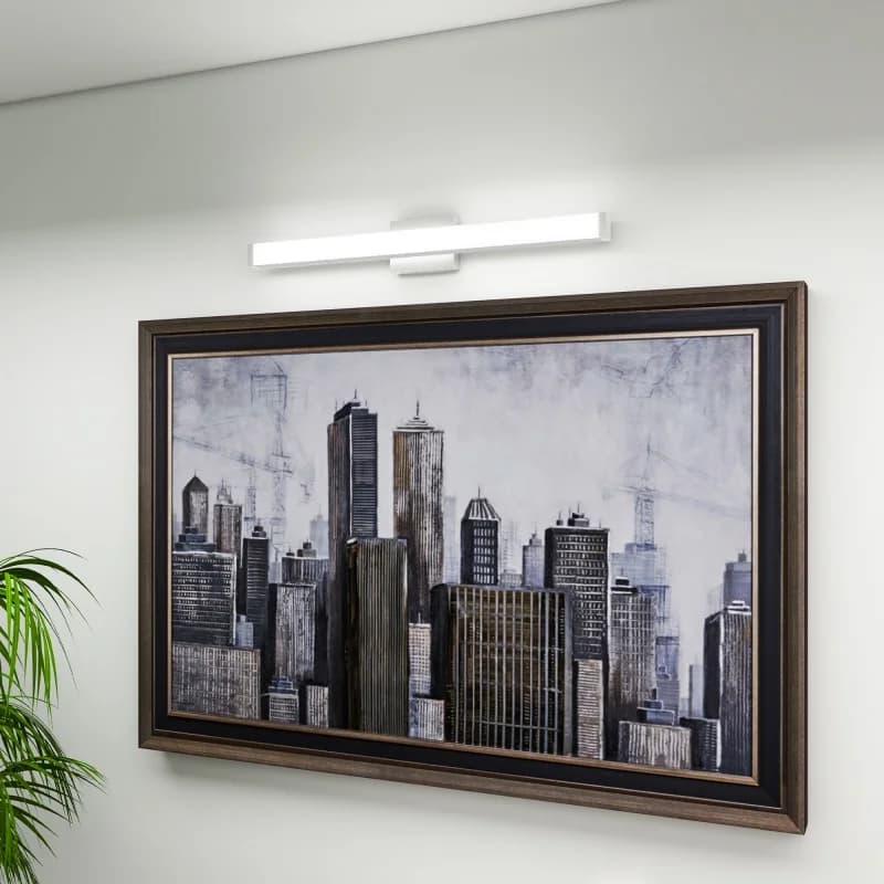 Modern LED Bathroom Vanity Light 33 Inch, Dimmable Wall Sconce Over Mirror, IP44 Waterproof Makeup Lighting Fixture, Acrylic Linear Bar Lamp for Washroom, Hallway, Gallery