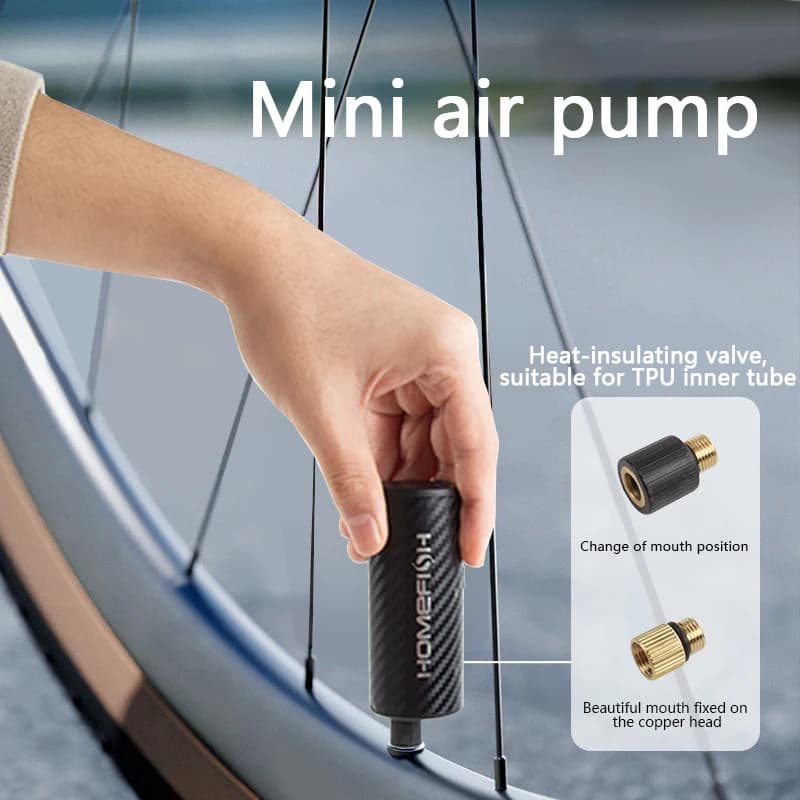 HOMEFISH Mini compressore d'aria per gonfiaggio pneumatici 12V 120PSI Pompa d'aria elettrica portatile per palla, pompa di riempimento dell'aria per pneumatici da bicicletta
