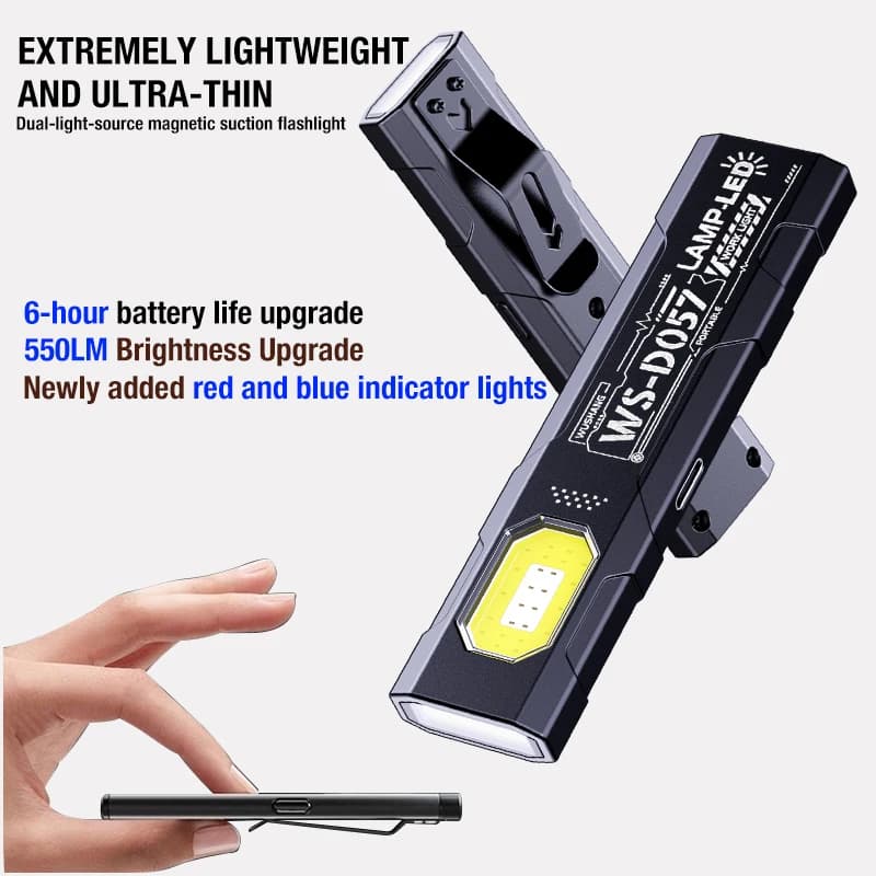 Multi Functional Work Light LED Magnetic Suction Small Portable Charging Super Bright Maintenance Light Flashlight