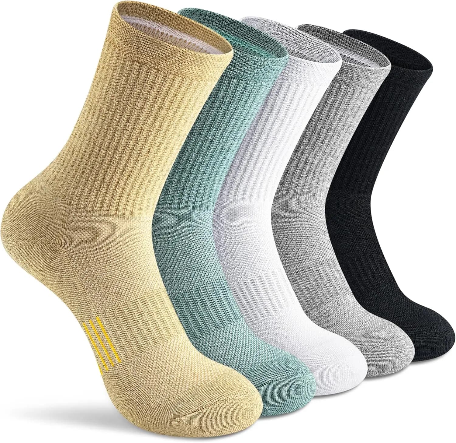 Calzini sportivi da donna 5-6 paia - Comfort e ammortizzazione per corsa, escursionismo, sport con compressione dell'arco plantare