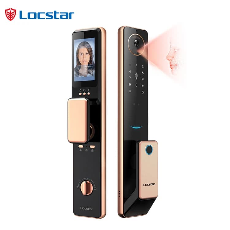 LOCSTAR Tuya Impronte digitali Armadietto digitale App Password Serrature per porte Serratura a cilindro intelligente Telecamera 3D Face Smart Lock con app Tuya
