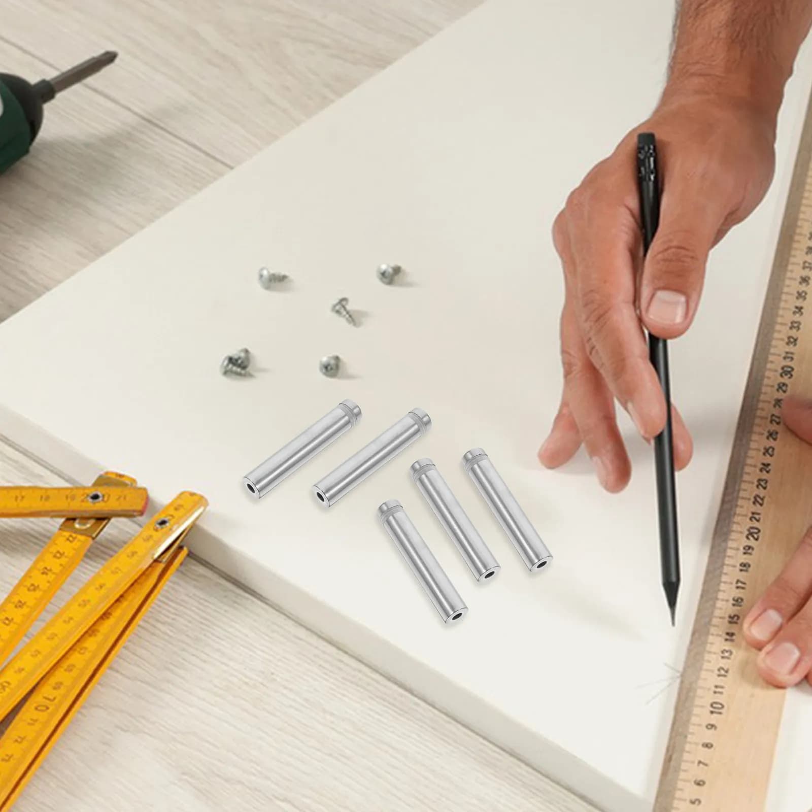 12Pcs Acrylic Glass Panel Standoff Screws Stainless Steel Picture Frame Mounting Hardware Wall Display Fasteners