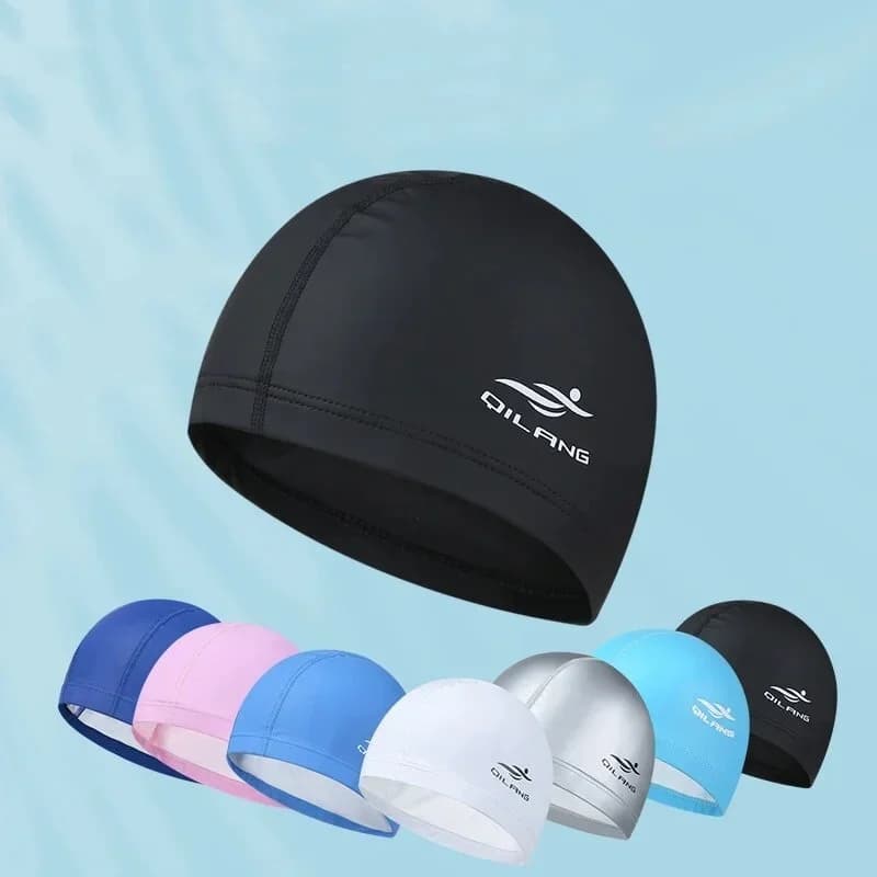 Silicone swim caps Swimming for adults Silicone waterproof PU Unisex Solid color Pool Diving Long hair Gorro de satin para dormir Bonet