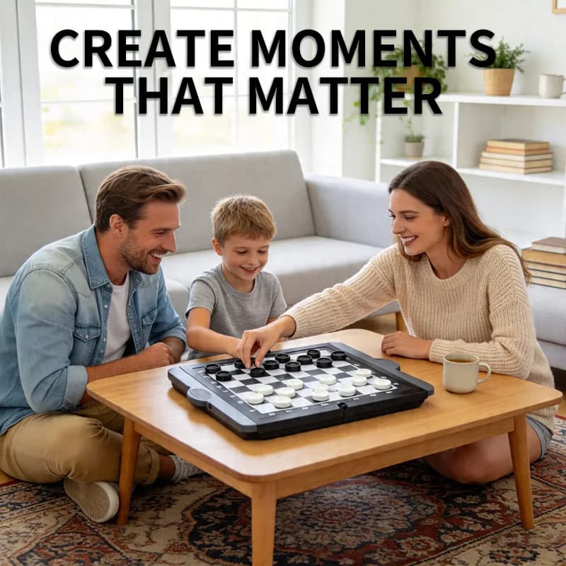 Folding Chess Set Portable Magnetic Travel Board Game Educational Learning Kids Tournament Standard Competition Size