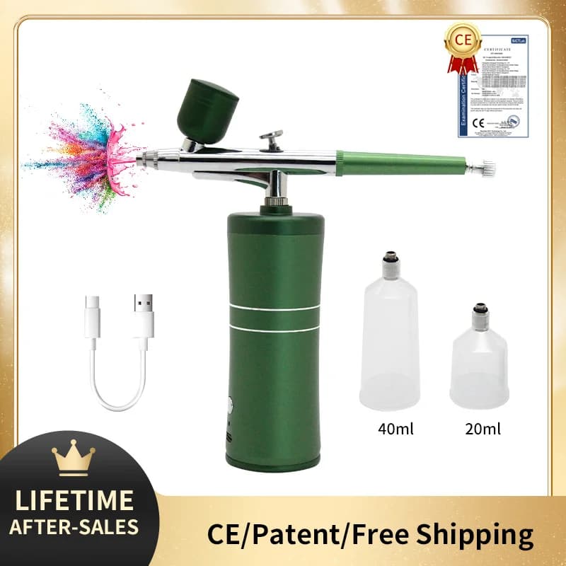 Cordless spray gun for aerograph nails with compressor artistic painting cake for make-up Auto portable wireless make-up model artistic paint