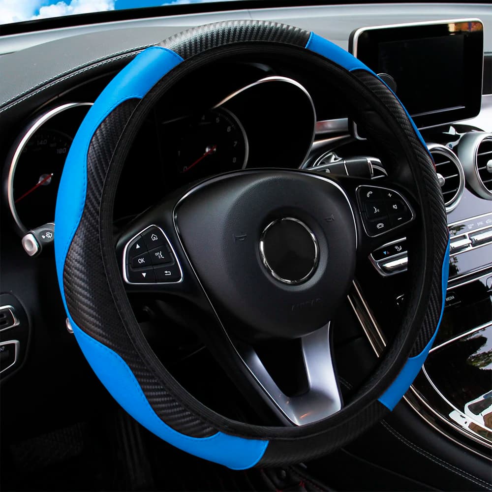 Breathable Anti-Slip PU Leather Car Steering Wheel Cover Universal Non-Slip Auto Steering Protector For 37-38cm Steering Wheel