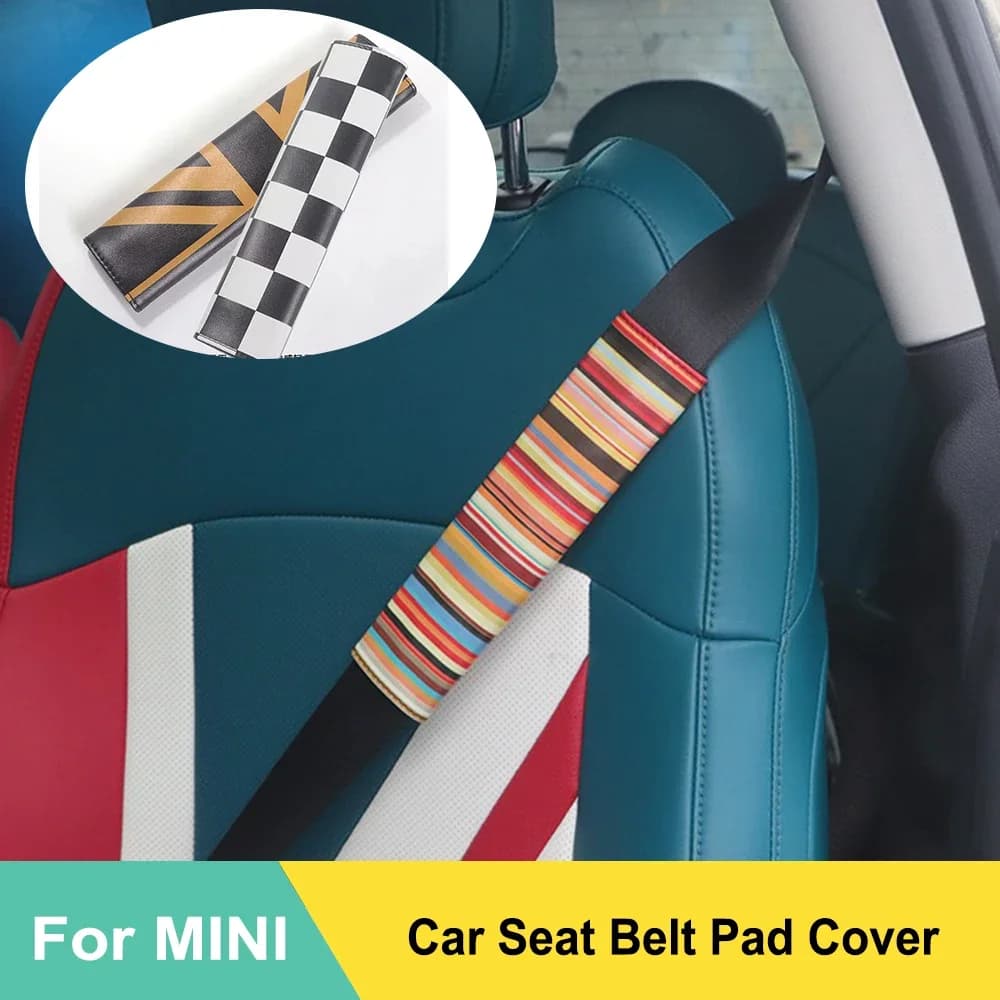 Auto Cintura di Sicurezza Pad Copertura Per MINI Cooper S One JCW R55 R56 F55 F56 R60 Clubman Countryman Union Jack Styling Protezione Imbottitura