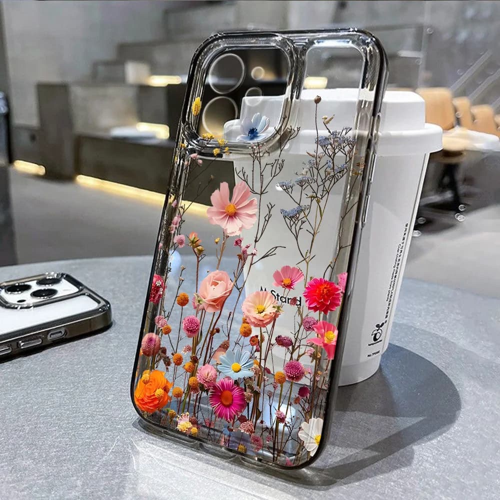 Custodia per telefono fiore per iPhone 11 Custodia iPhone 15 16e 13 12 14 16 Pro Max 7 8 Plus XR XS X SE Custodia morbida in silicone liquido antiurto