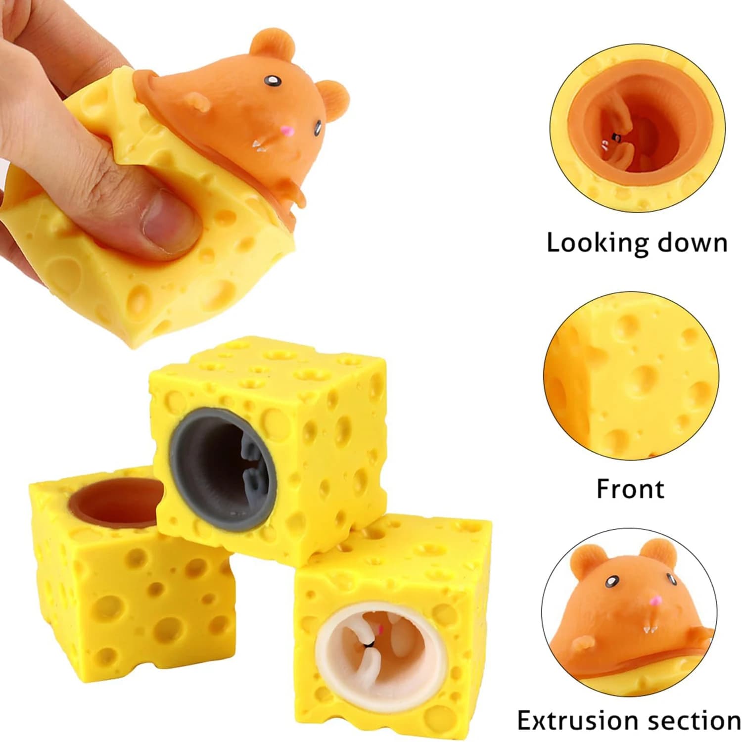 Large Cheese Stress Relief Toy, Oversized Cheese Slow-Rebound Stress Ball, Malleable Release Ball, Adult Stress Relief Gift