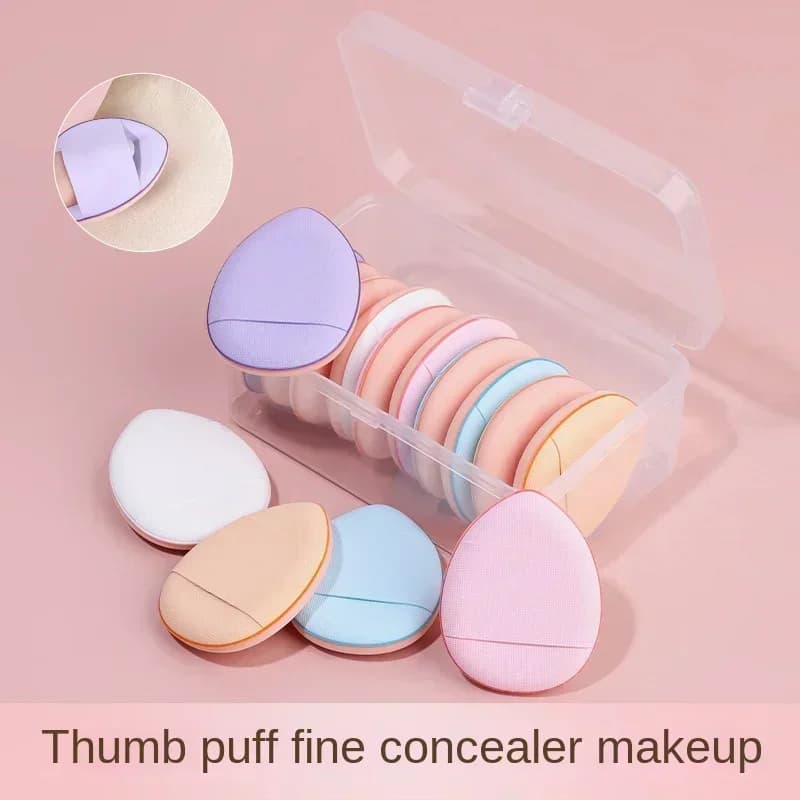 6 spugne per fondotinta riutilizzabili, mini applicatori per polvere, adatti per il trucco femminile, strumento funzionale.