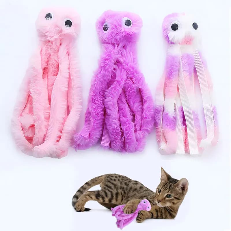 Giocattoli per gatti simpatico polpo peluche gatto gioco interattivo giocattolo denti resistenti al morso forniture per animali domestici