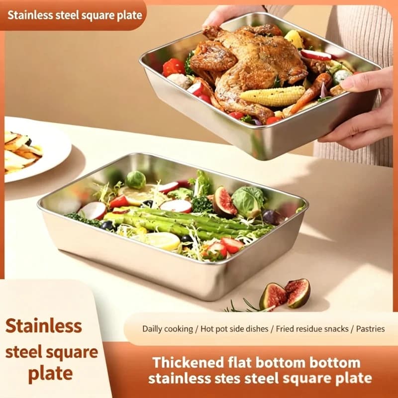 3pcs Stainless Steel Food Containers - Leakproof & Stackable with Clear Lids | For Camping, Home & Meal Prep Hermetic Food Box