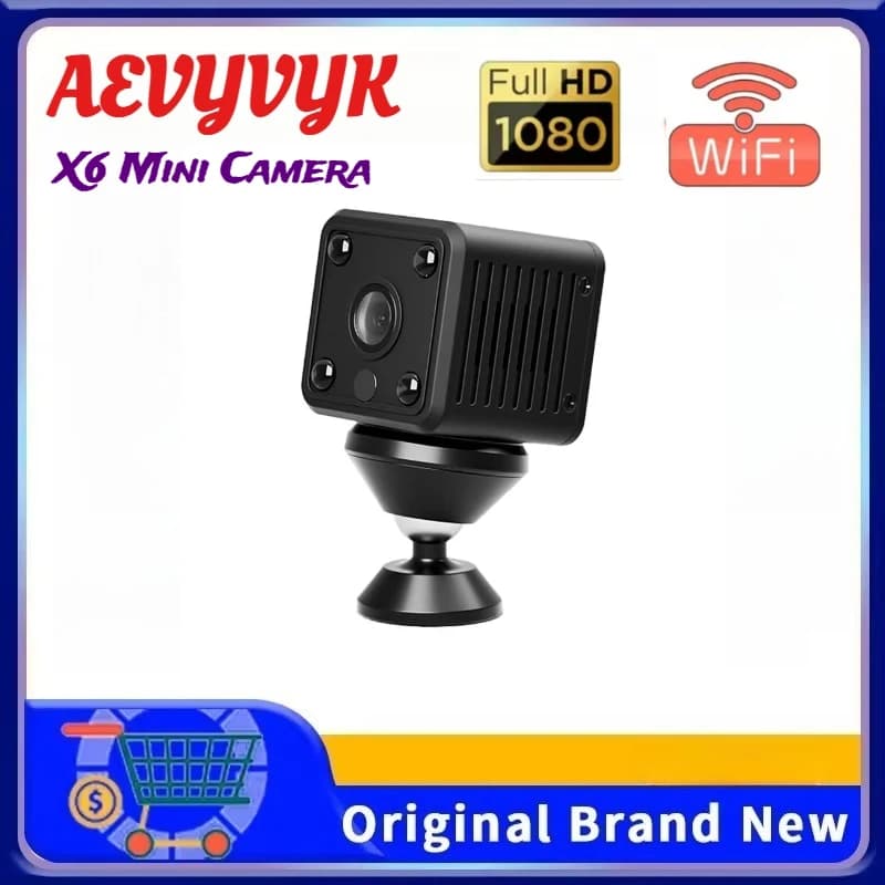 Mini Telecamera HD 1080P X6 WiFi con Monitoraggio Remoto, Telecamera per Bambini e Animali Domestici, Batteria Integrata, Visione Notturna, Protezione e Sicurezza Domestica Intelligente