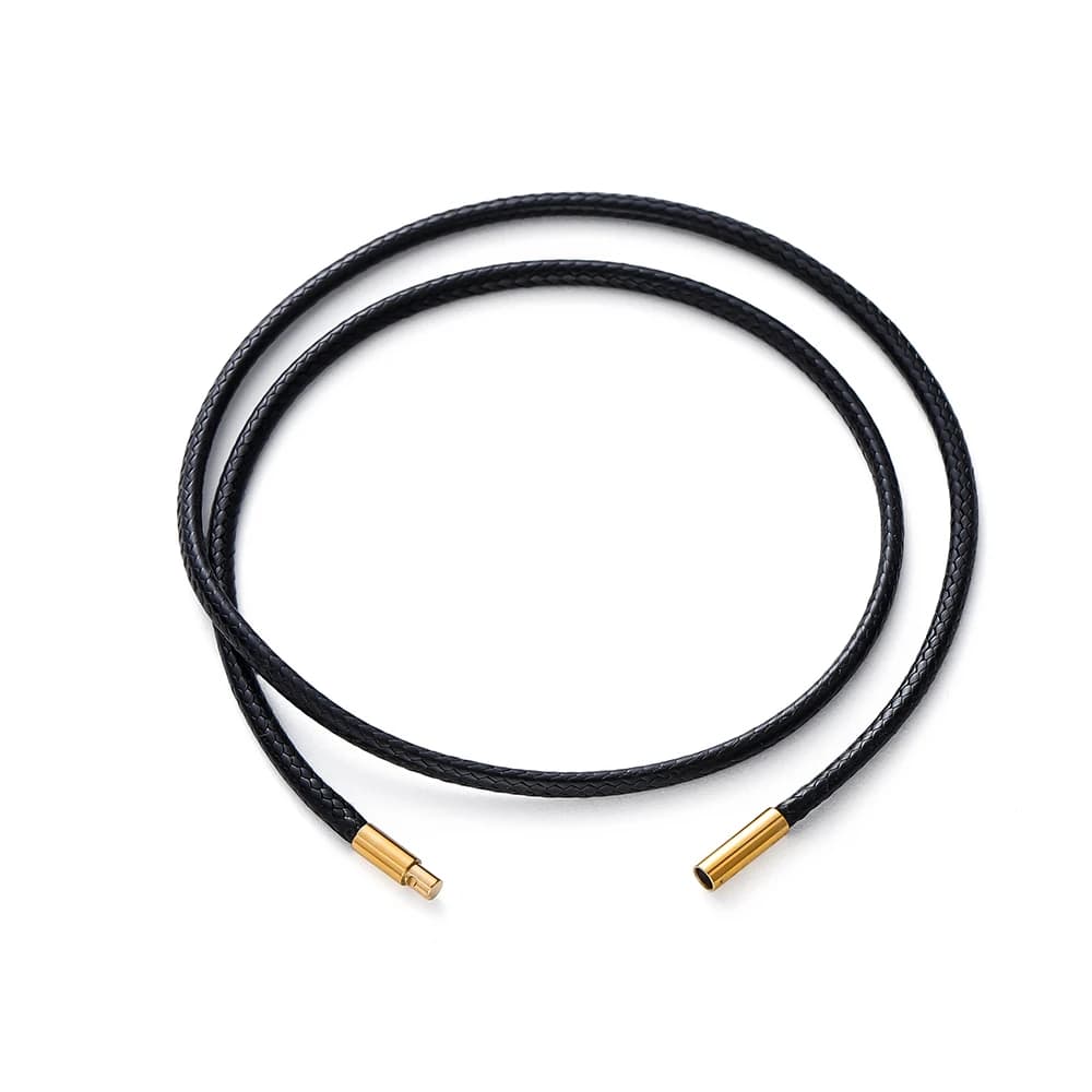 1 pz 45-60 cm corda di cuoio nera collana chiusura in acciaio inossidabile cavo catena per braccialetti fai da te ciondolo creazione di gioielli accessori