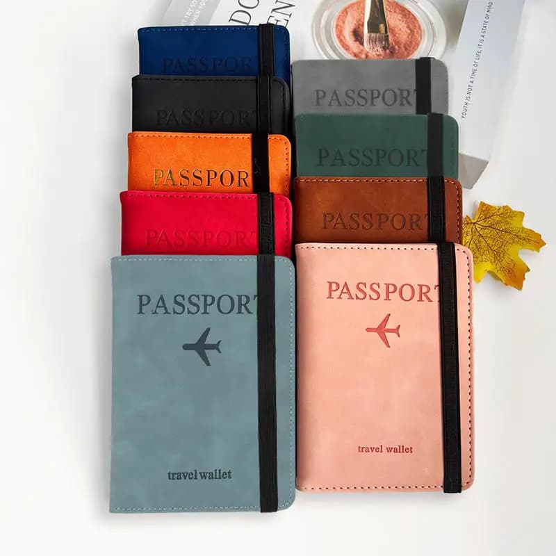 Porta Passaporto RFID in Pelle PU, Porta Carte e Documenti, Essenziale per Viaggi, per Donne, Uomini e Famiglie in Vacanza