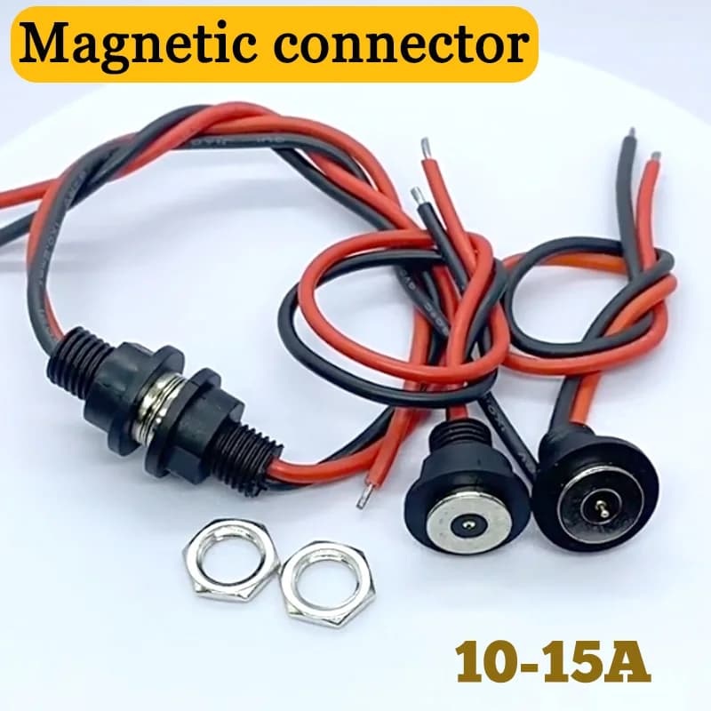 Cavo di ricarica per alimentazione filettato con connettore magnetico 10-15A Sensore terminale maschio femmina impermeabile con contatto di aspirazione magnetica USB