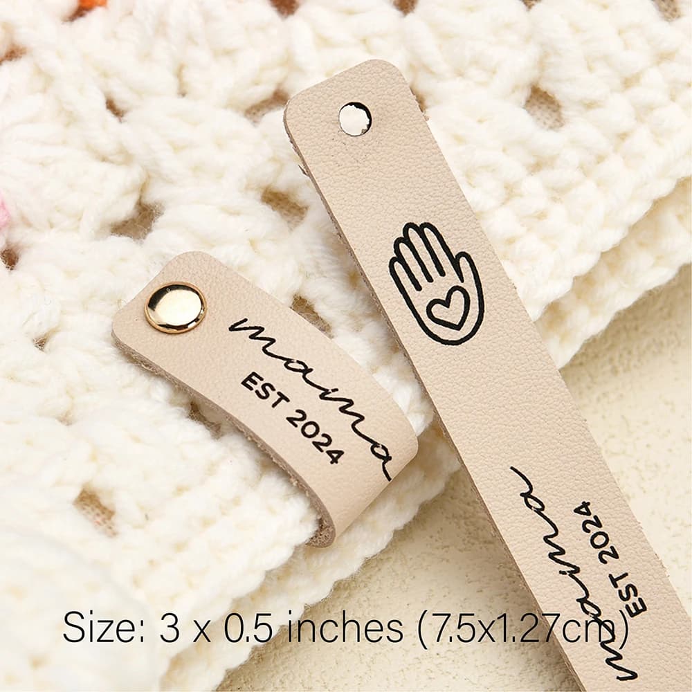 Etichette in pelle personalizzate da 1 mm incise al laser per decorazioni domestiche, abbigliamento, scarpe, cappelli e artigianato fai-da-te (0,5"x3", multidimensioni, rivetti gratuiti)