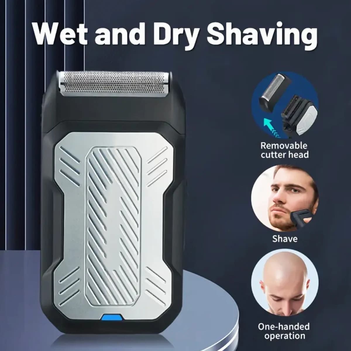 Uomo Barba Rasoio Epilatore Elettrico 3D Galleggiante Tagliacapelli Petto Gamba Capelli Rasoio potabile Display a LED Batteria ricaricabile Li