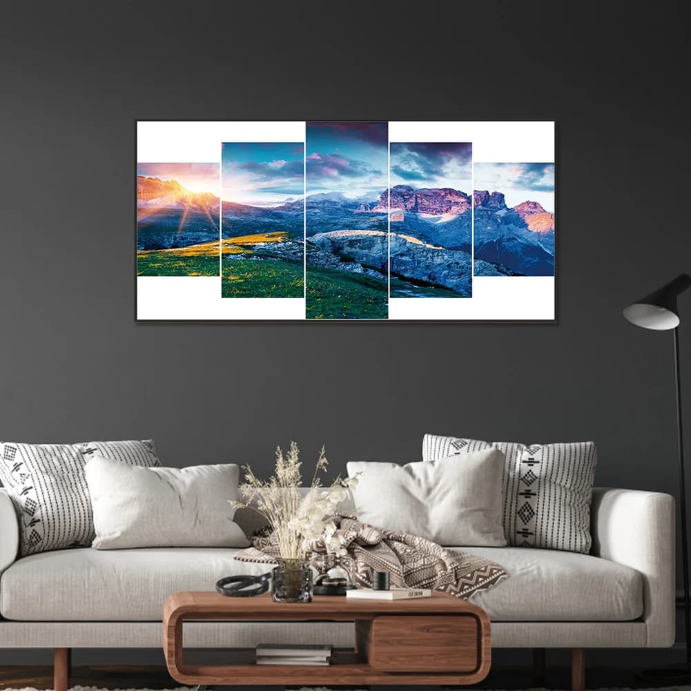 Kit Pittura Diamante 5D Fai da Te con Diamanti Rotondi per Decorazione Murale Casa 95x45cm