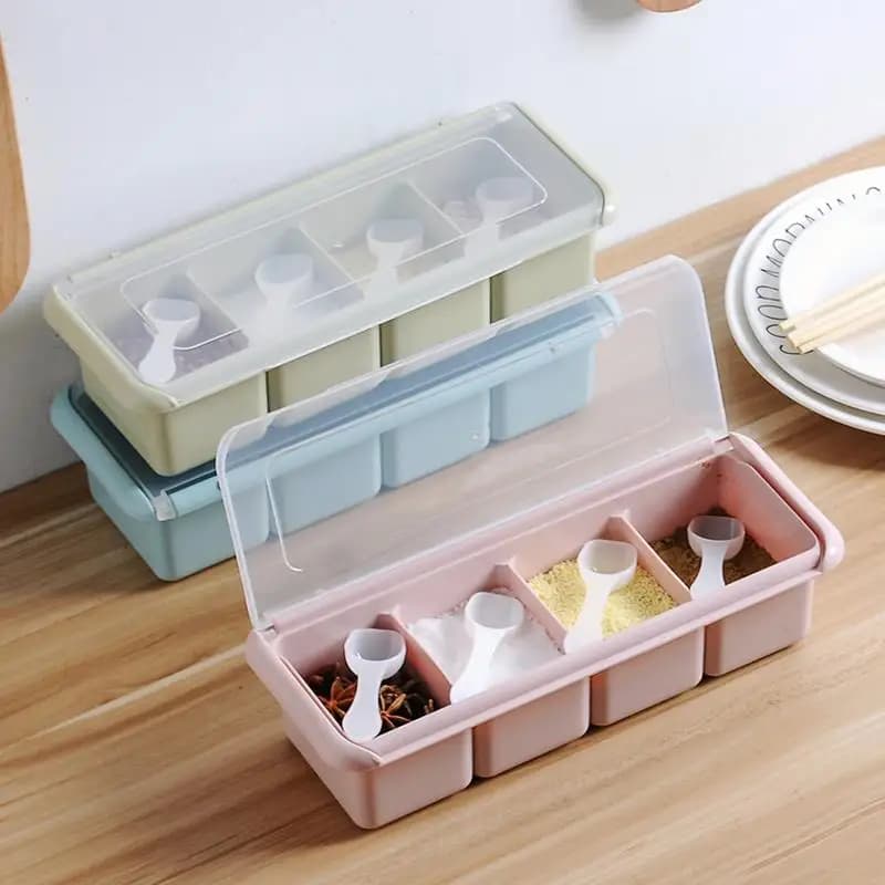 Set di Contenitori per Spezie da Cucina, Barattoli in Plastica per Sale, Contenitori per Condimenti, Porta Spezie ABEYINUOR Stile Nordico