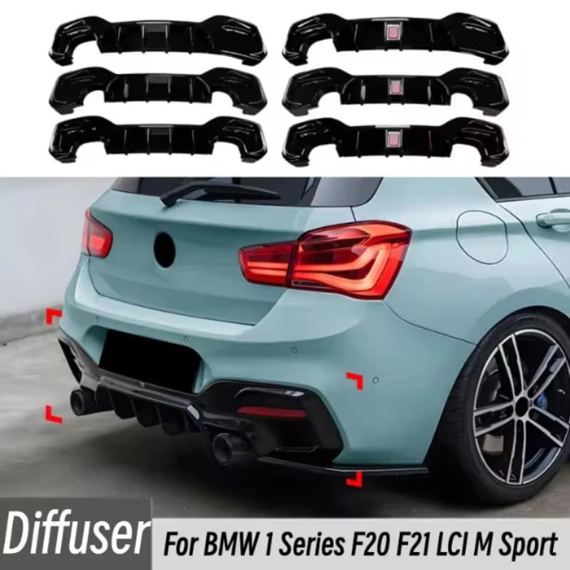 Labbro diffusore paraurti posteriore applicabile per BMW Serie 1 2015-2019 F20 F21 LCI M Sport MP Labbra posteriori Parti esterne Accessori