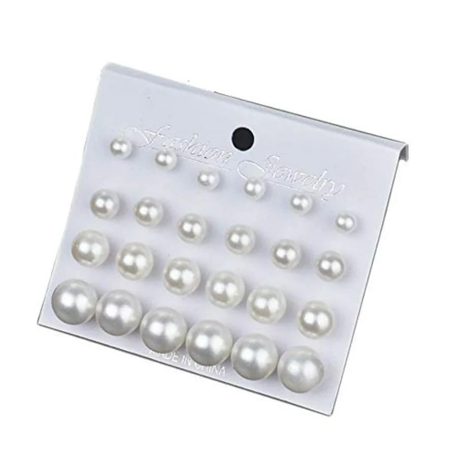 Orecchini a perla da donna, orecchini a perla bianca con zirconi, orecchini a perla simulata da sposa, orecchini a perla con strass, set di gioielli
