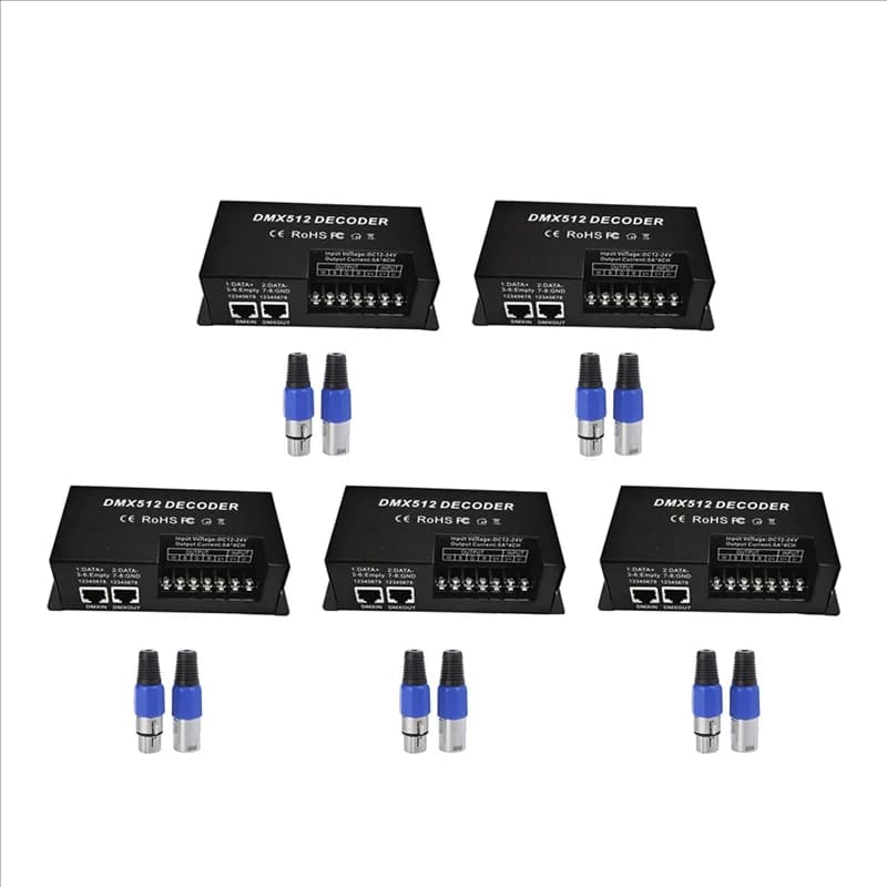 Decodificatore DMX 5X 4 canali RGBW PWM DMX512 Driver dimmer RGBW LED Strip Light Controller Ingresso 12V-24V DC